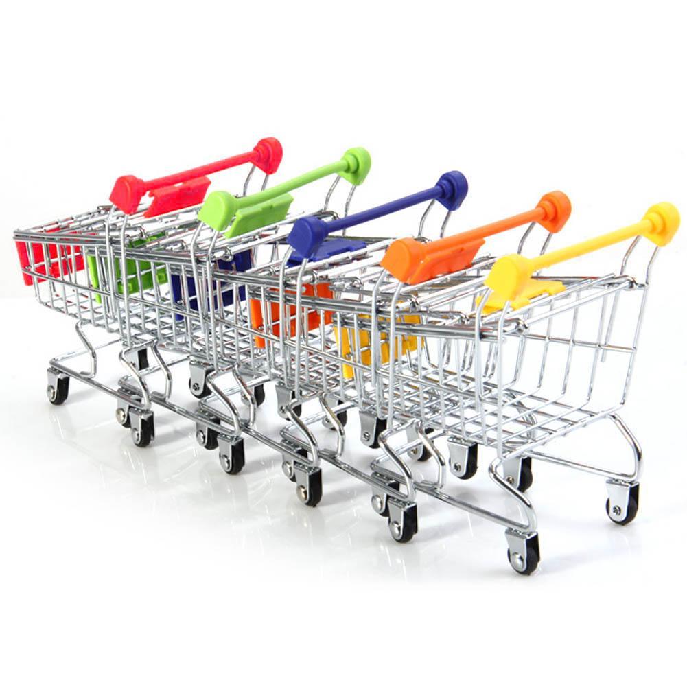 Cute Mini Shopping Handcart Cart Supermarket Utility Mode Storage Gifts Toys-ebowsos