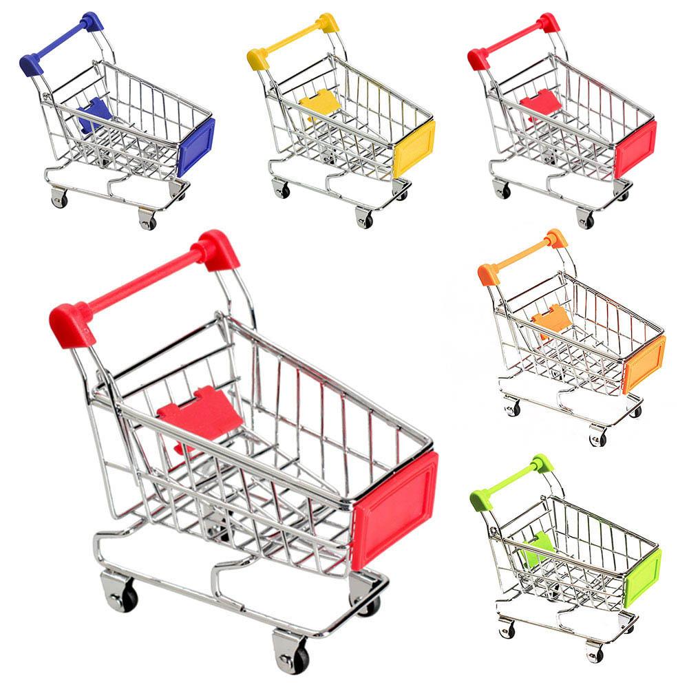 Cute Mini Shopping Handcart Cart Supermarket Utility Mode Storage Gifts Toys-ebowsos