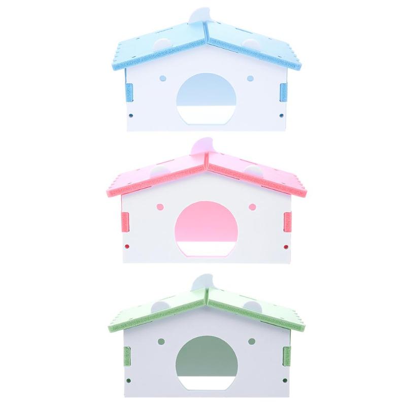 Cute Mini Small Animal Pet Hamster House Nest Rabbit Hedgehog Pet Sleeping Log Cabin Animal Sleeping House Supplies Toys Gift - ebowsos