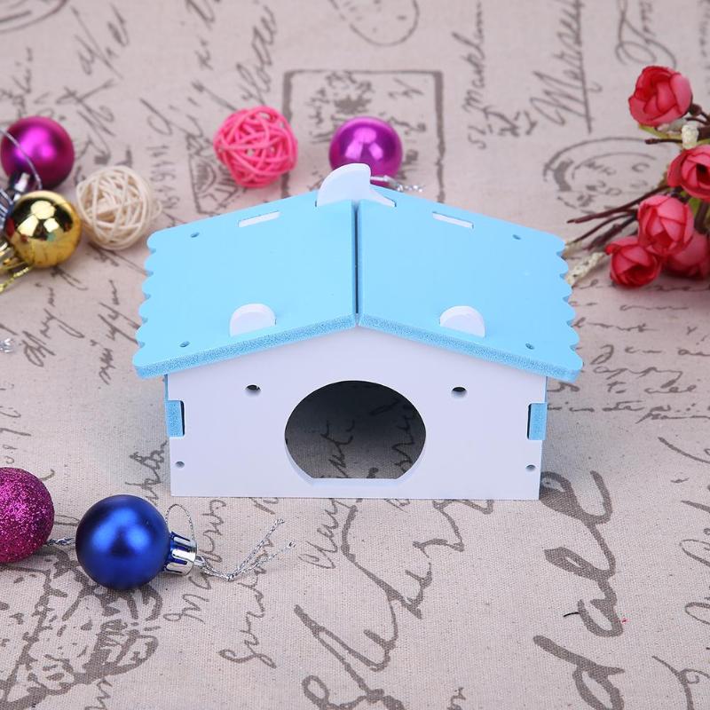 Cute Mini Small Animal Pet Hamster House Nest Rabbit Hedgehog Pet Sleeping Log Cabin Animal Sleeping House Supplies Toys Gift - ebowsos