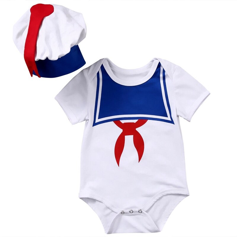 Cute Navy Summer Children Clothing Bodysuit Newborn Infant Baby Boys Girls Jumpsuit Sunsuit Sailor Suit - ebowsos