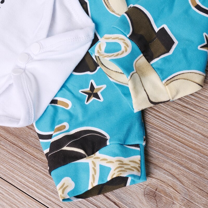 Cute Newborn Baby Boy Girl Cartoon Letter Clothes Set Cotton Long Sleeve Bodysuit Tops+Pants Outfits - ebowsos