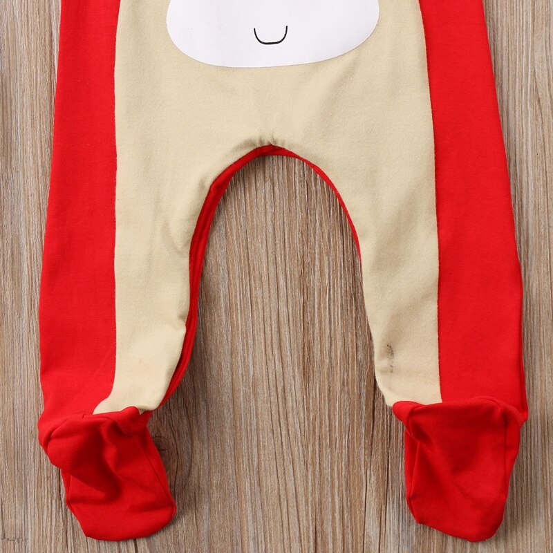 Cute Newborn Baby Boy Girls Christmas Deer Romper Jumpsuit Long Sleeve Cotton Outfit Clothes - ebowsos