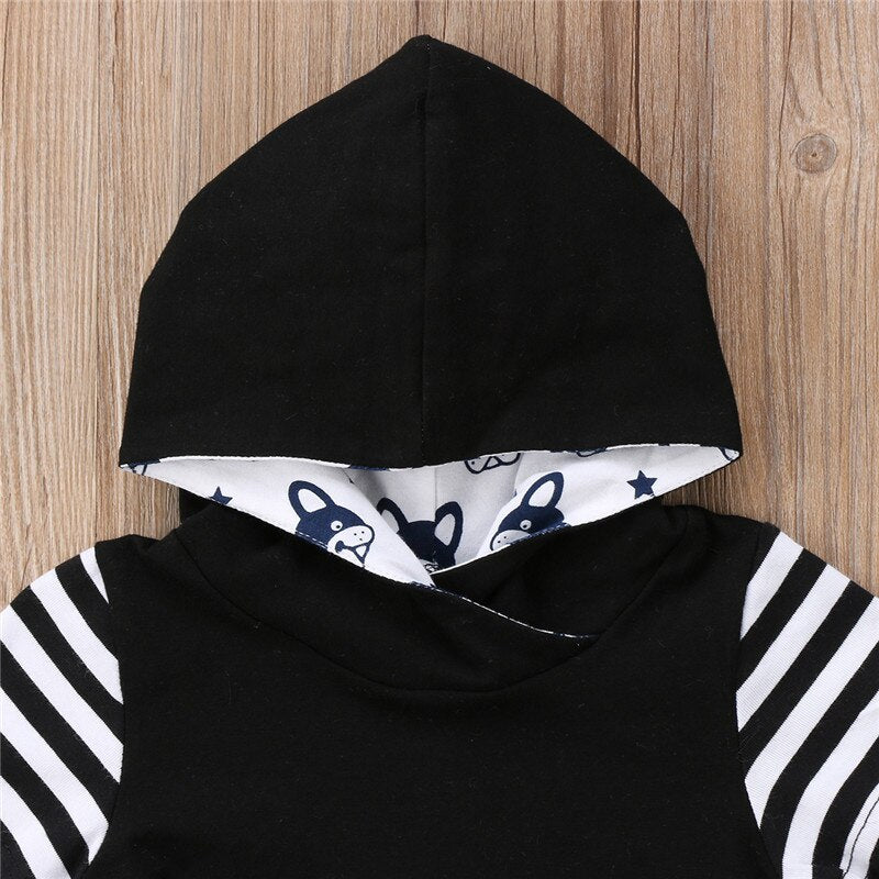 Cute Newborn Baby Boys Girls Short Sleeve Hoodie Romper Jumpsuit Playsuit 0-24M - ebowsos