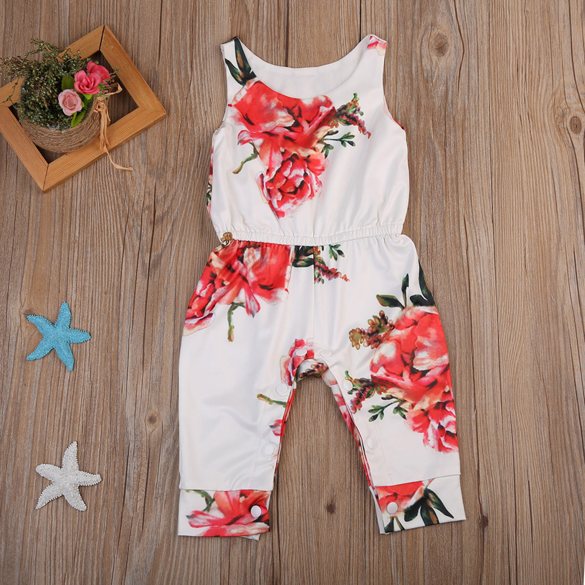 Cute Newborn  Baby Girl Clothes Sleeveless Romper Jumpsuit Playsuit Outfits 6-24M - ebowsos