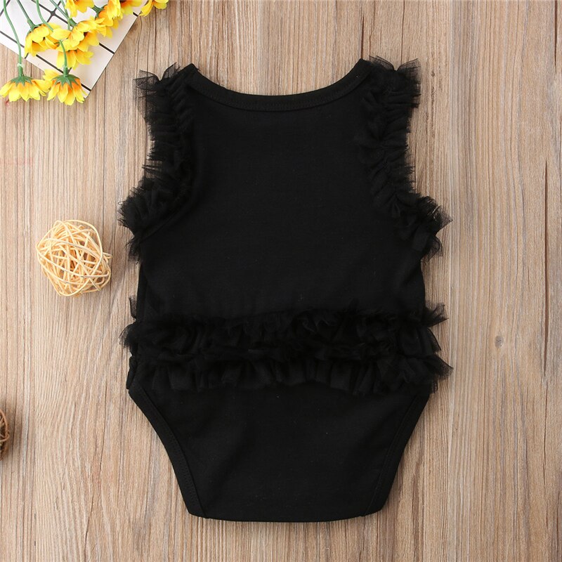 Cute Newborn Baby Girls Sequin Letters Cotton Lace Romper Jumpsuit Outfits Clothes - ebowsos