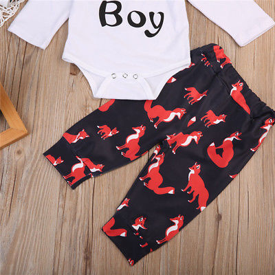 Cute Newborn Baby Mama's Boy Romper Pants Trousers Outfits Clothes Playsuit set - ebowsos