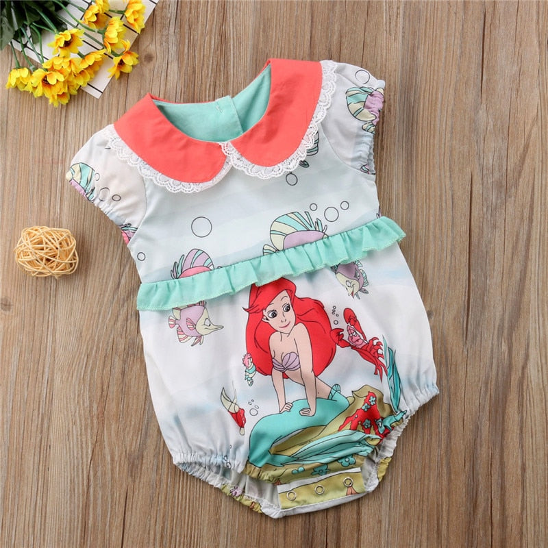 Cute Newborn Baby Romper Boy Girl Summer mermaid Jumpsuit 1PC 0-24M Sunsuit Outfits Baby Clothing - ebowsos