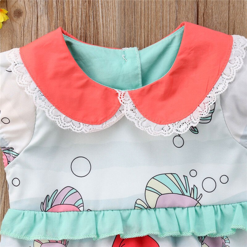 Cute Newborn Baby Romper Boy Girl Summer mermaid Jumpsuit 1PC 0-24M Sunsuit Outfits Baby Clothing - ebowsos