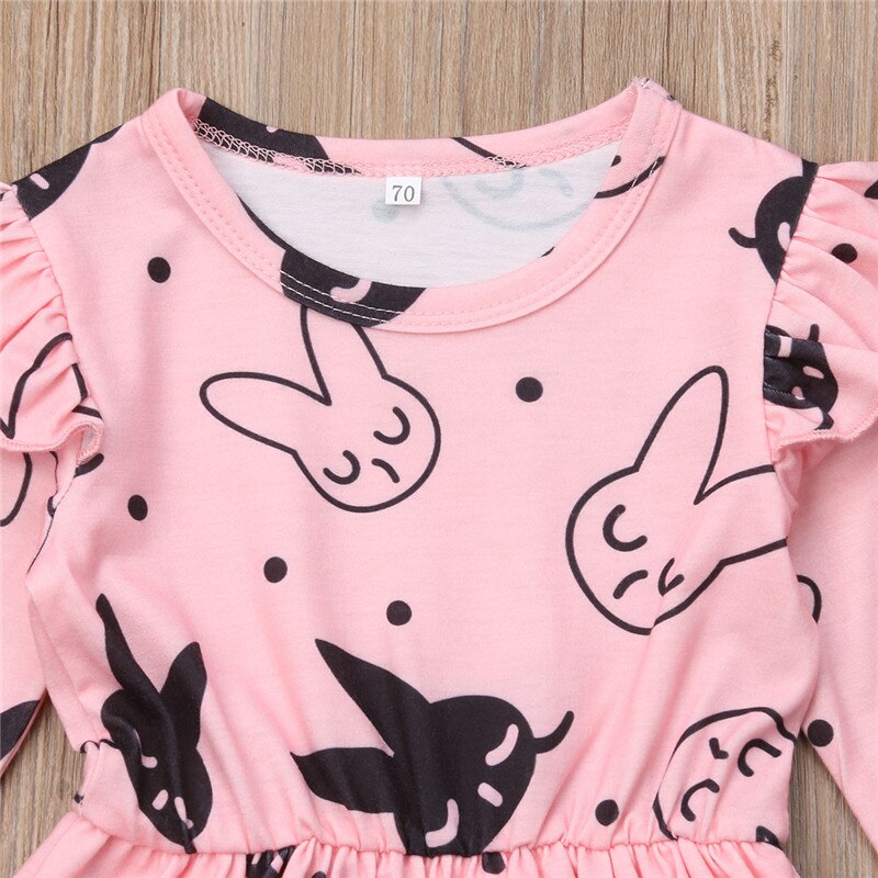 Cute Newborn Infant Kid Baby Girl Cartoon Tops Long Sleeve Romper+Long Pants+Headband 3pcs Autumn Cotton Clothing - ebowsos