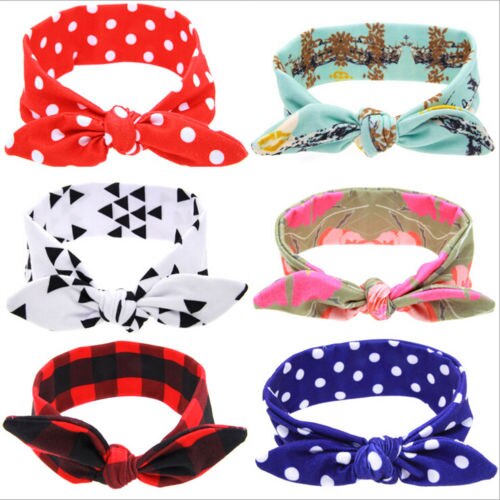 Cute Newborn Kids Baby Girls Bowknot Headband Hairband Headwear Turban Knot - ebowsos