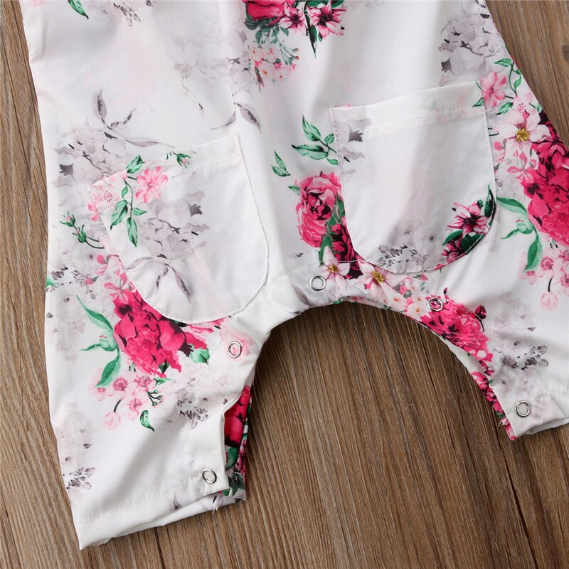 Cute Newborn Toddler Baby Girls Clothes Summer Floral Romper Sleeveless Jumpsuit Outfit Clothes - ebowsos