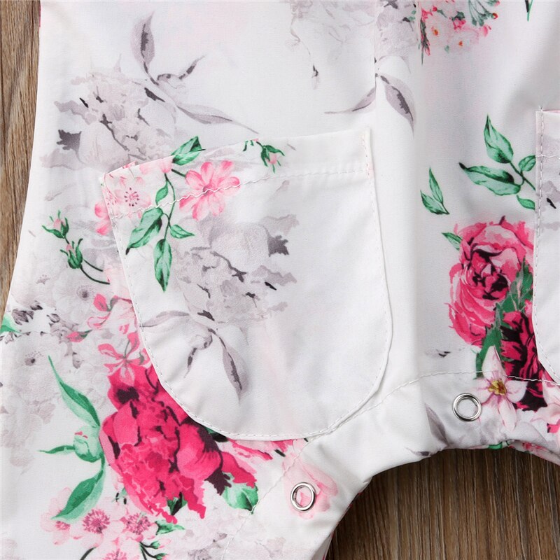 Cute Newborn Toddler Baby Girls Clothes Summer Floral Romper Sleeveless Jumpsuit Outfit Clothes - ebowsos