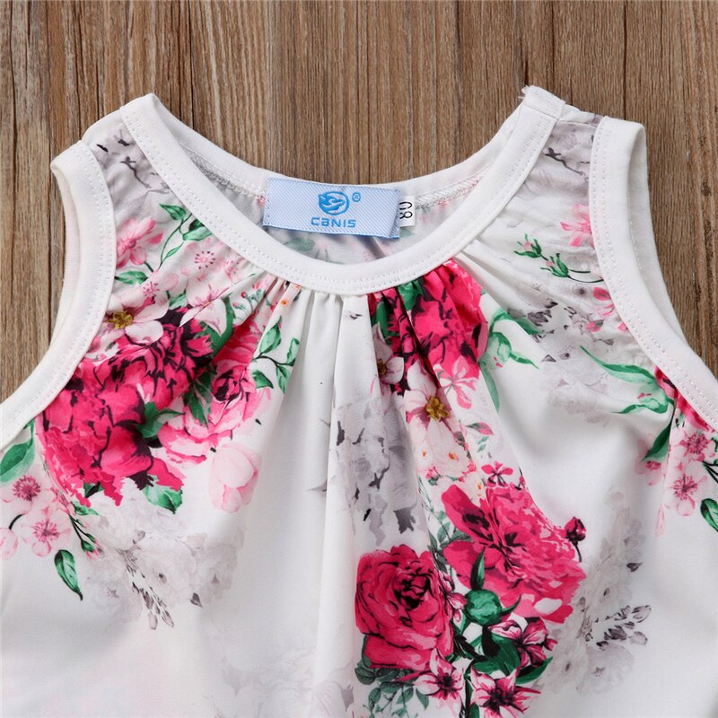 Cute Newborn Toddler Baby Girls Clothes Summer Floral Romper Sleeveless Jumpsuit Outfit Clothes - ebowsos