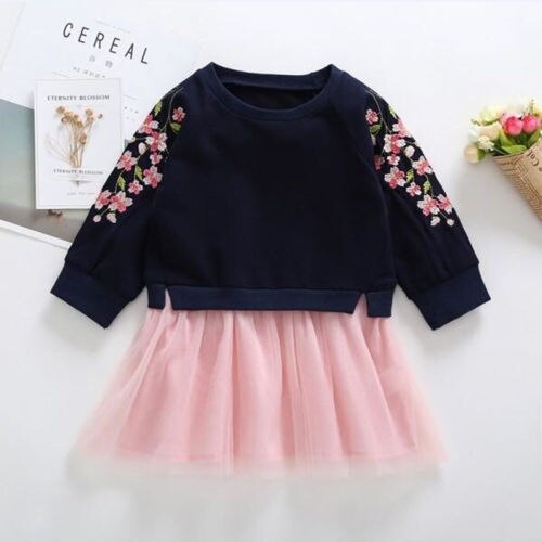 Cute Newborn Toddler Baby Girls Clothes Sweatshirt Tops Shirt+TuTu Tulle Mini Skirts 2Pcs Set - ebowsos