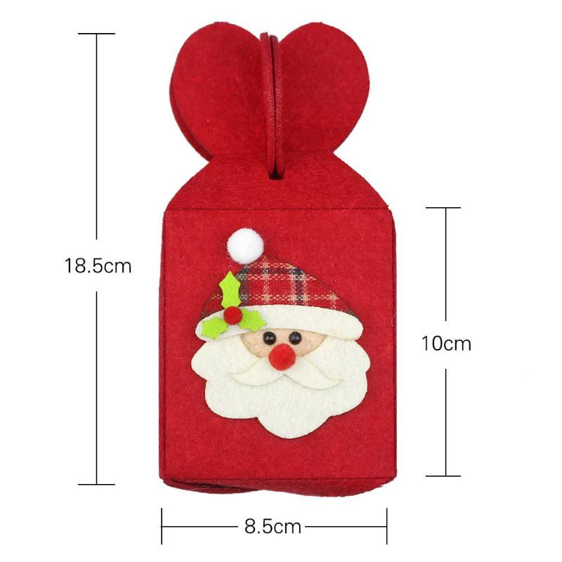 Cute Non-Woven Santa Claus Gift Bag Christmas Folding Apple Box Originality Leather Cloth Snowman Elk Production New Year Decor - ebowsos