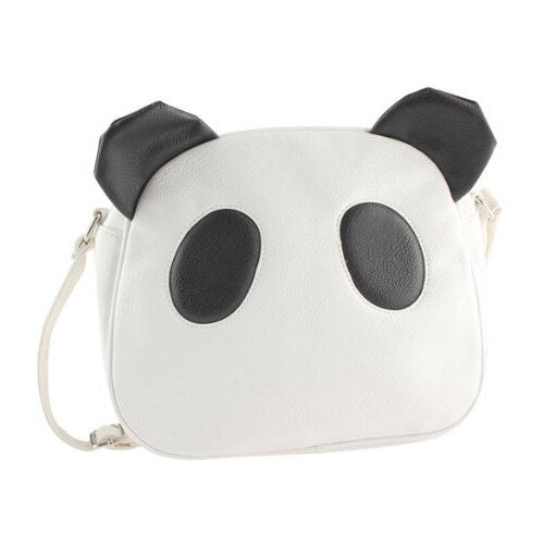 Cute Panda Ear Woman Handbag PU Shoulder Bag Satchel White Fashion - ebowsos