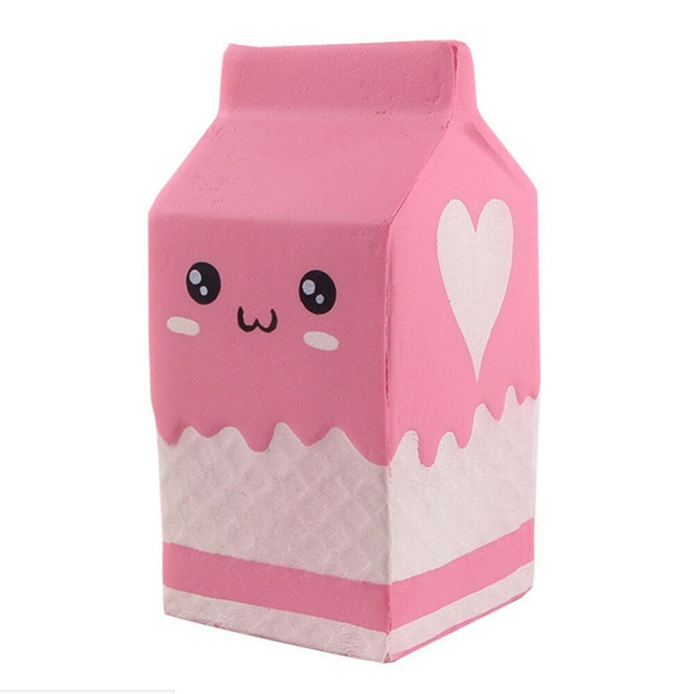 Cute Squeeze Charms Milk Box Bag Soft Toy Slow Rising for Children Adults Relieves Stress Anxiety Cabinet Decor Squeeze Toys-ebowsos