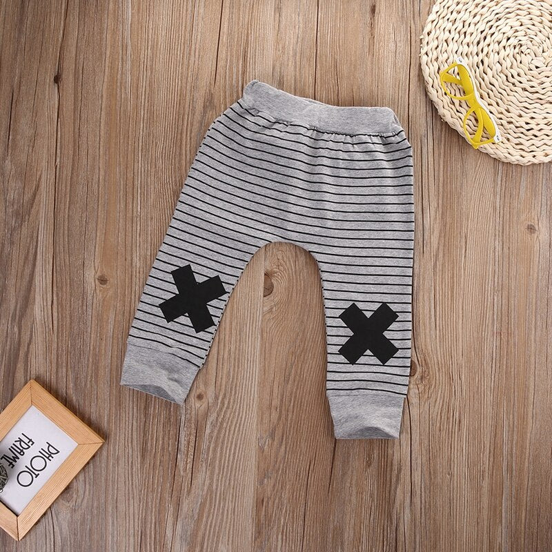 Cute Summer Children Clothing Striped Newborn Baby Boys Girls Bottoms Monster Harem Pants Leggings Trousers - ebowsos