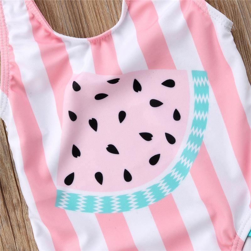 Cute Summer Toddler Baby Girls Watermelon Striped Swimsuit Swimwear Swimming Bikini Bathing - ebowsos