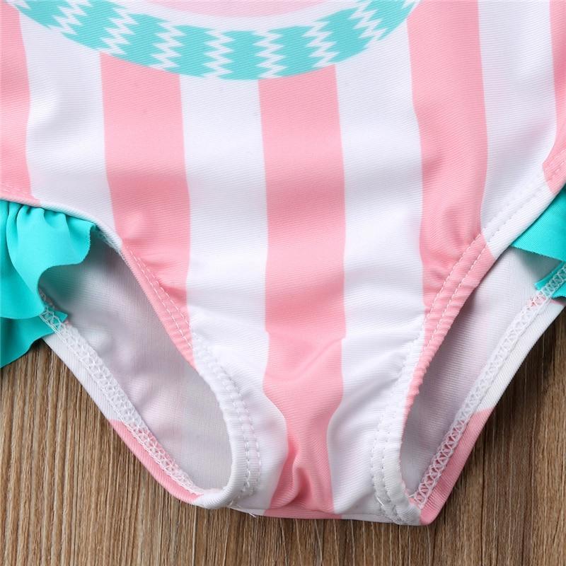 Cute Summer Toddler Baby Girls Watermelon Striped Swimsuit Swimwear Swimming Bikini Bathing - ebowsos