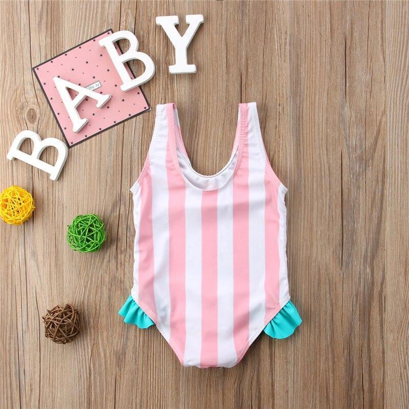 Cute Summer Toddler Baby Girls Watermelon Striped Swimsuit Swimwear Swimming Bikini Bathing - ebowsos