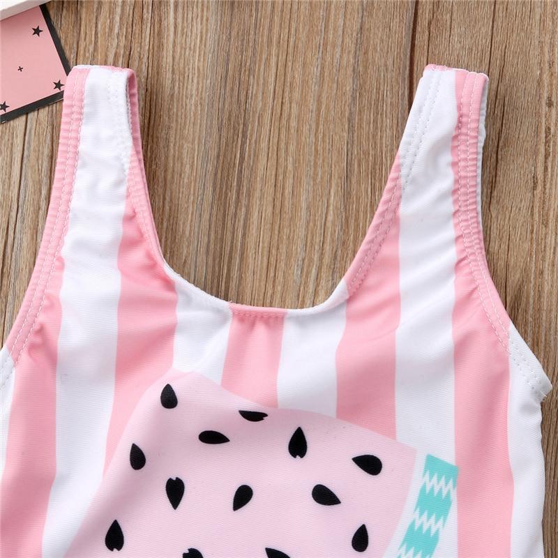 Cute Summer Toddler Baby Girls Watermelon Striped Swimsuit Swimwear Swimming Bikini Bathing - ebowsos