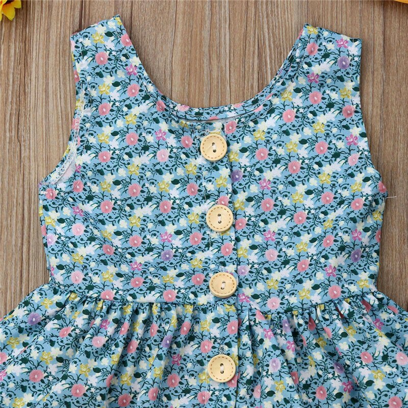 Cute Toddler Baby Girls Clothes Floral Tops Dress +Shorts 3PCS Outfits Sunsuit - ebowsos