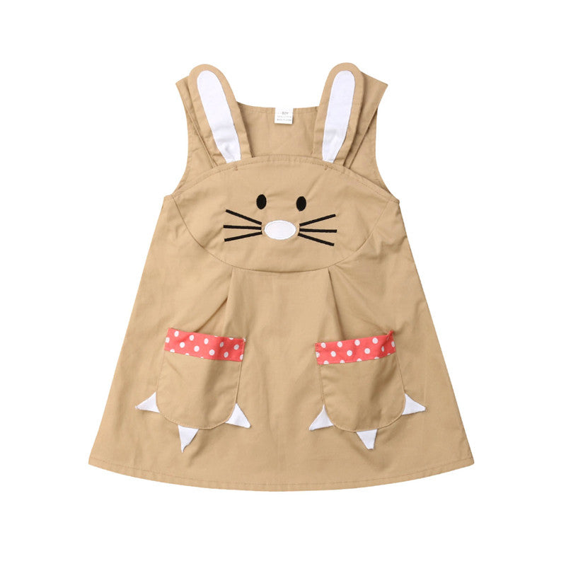 Cute Toddler Kids Baby Girl Easter Cartoon Bunny Clothes Party Dress Sundress Size 2-5Y - ebowsos