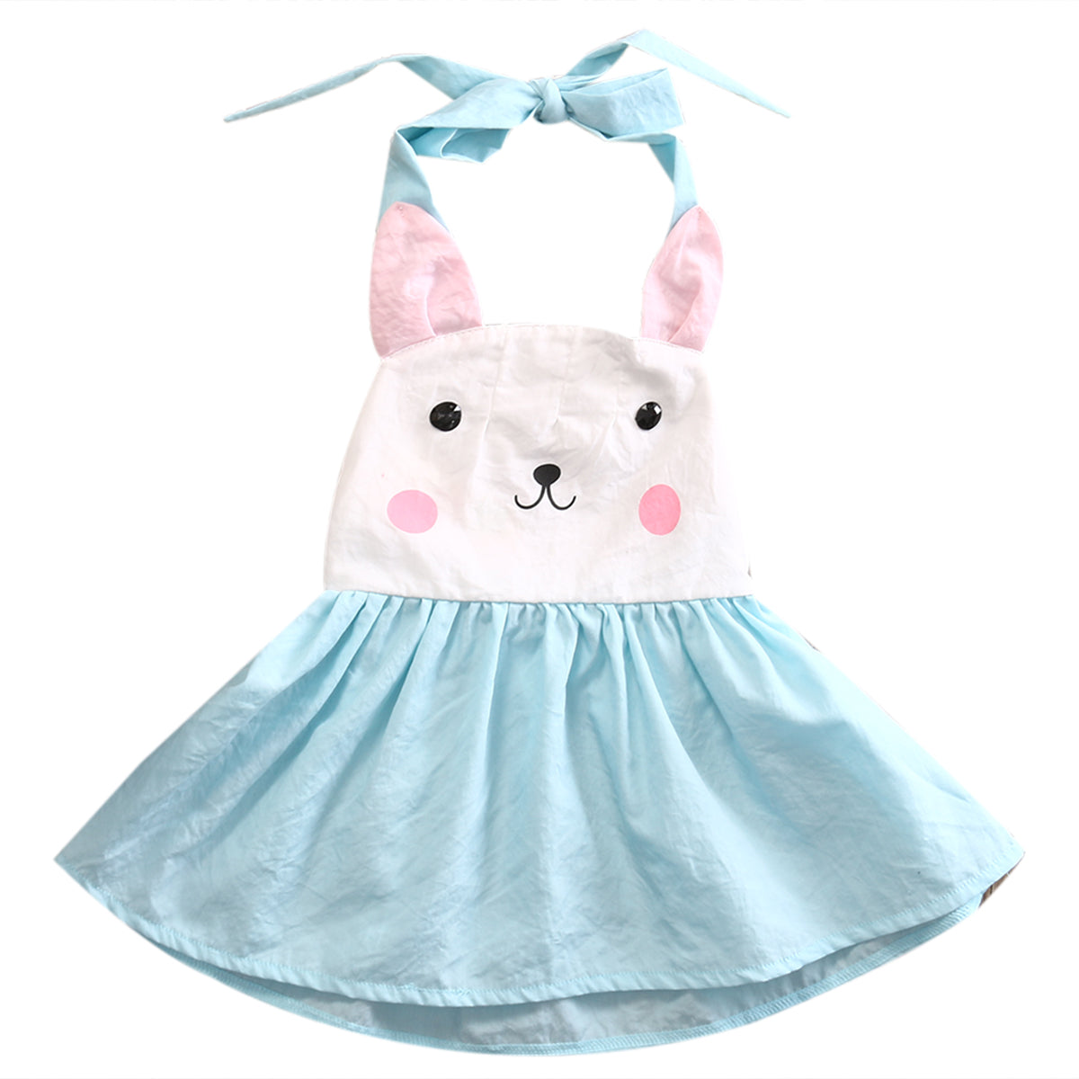 Cute Toddler Kids Girl Dress Summer Sleeveless Bunny Halter Princess Girls Party Dresses Children Girls One Piece - ebowsos