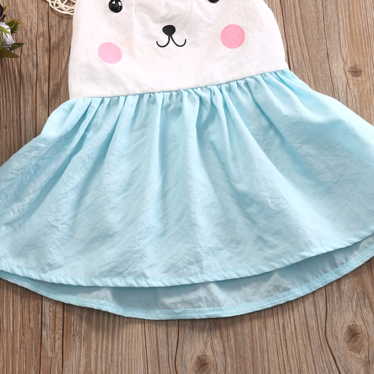 Cute Toddler Kids Girl Dress Summer Sleeveless Bunny Halter Princess Girls Party Dresses Children Girls One Piece - ebowsos