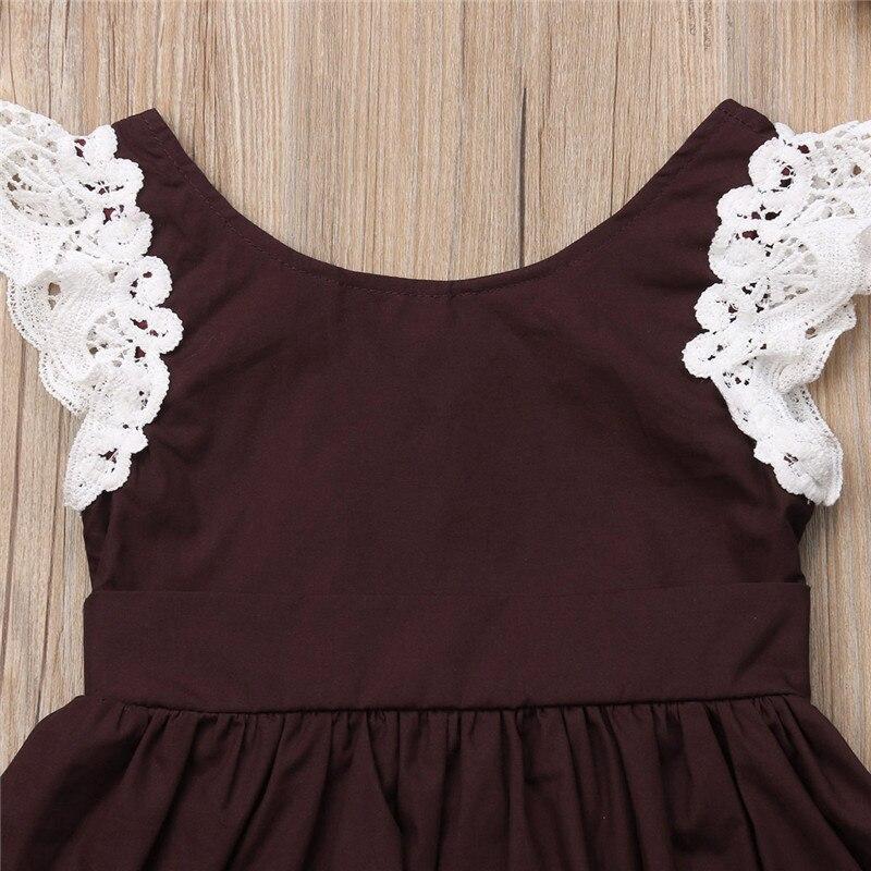 Cute Toddler Kids dresses Baby Girl Lace Sleeve Floral Party Dress Sundress Clothes - ebowsos