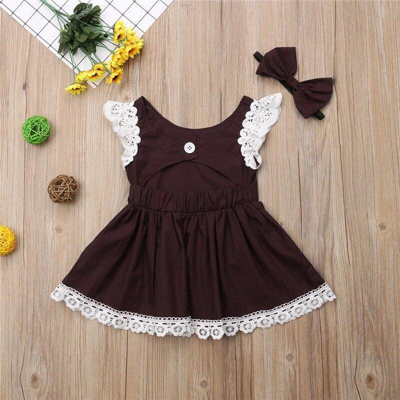 Cute Toddler Kids dresses Baby Girl Lace Sleeve Floral Party Dress Sundress Clothes - ebowsos