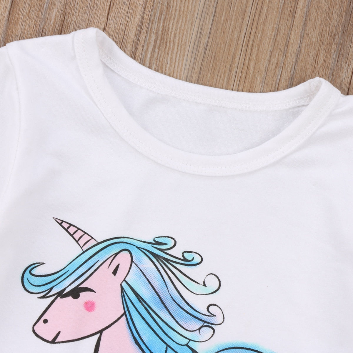 Cute Unicorn Kids Baby Girls Outfits Clothes Long T Shirt Tops Dress +Leggings - ebowsos