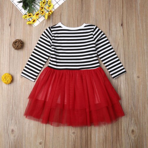 Cute Valentines Day Gift Baby Girl Tulle Dress Kid Party Wedding Pageant Dresses - ebowsos