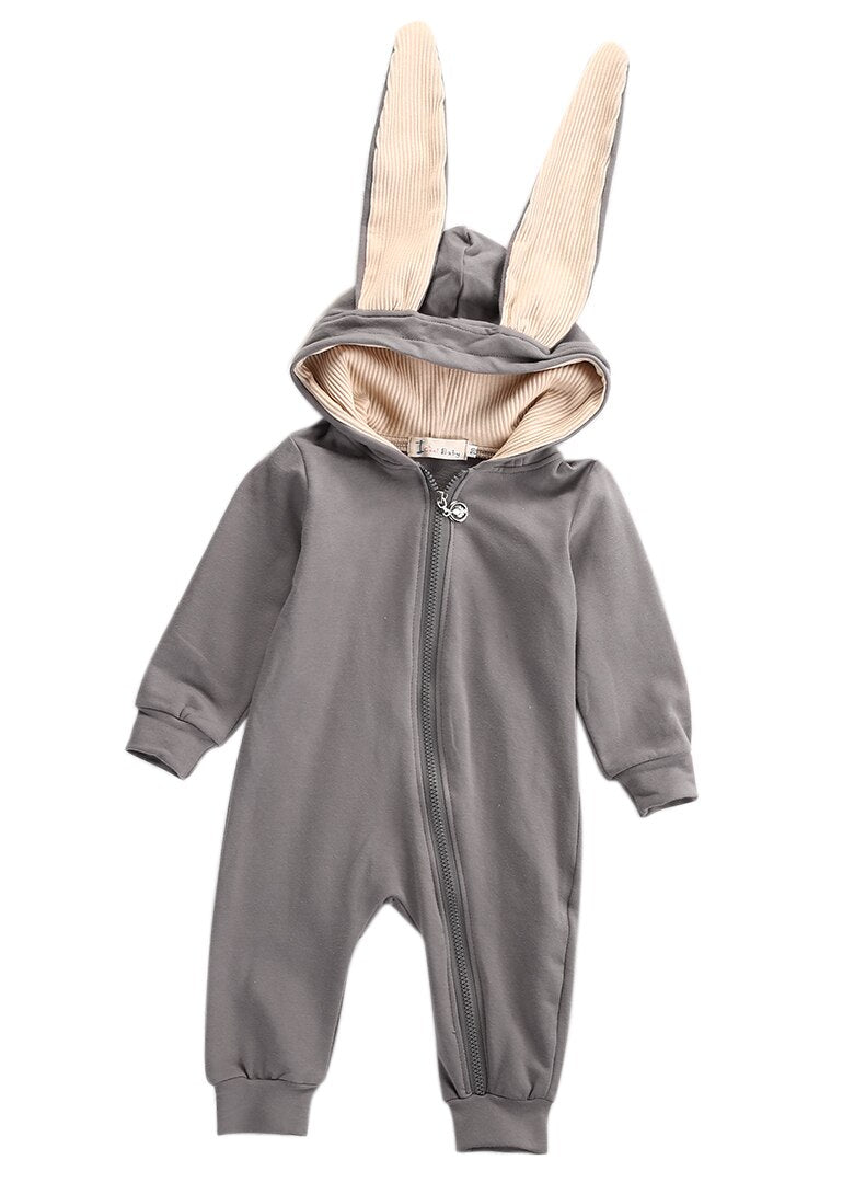 Cute Winter Newborn Baby Girl Boy Rabbit 3D Ear Romper Jumpsuit  Outfits Clothes - ebowsos