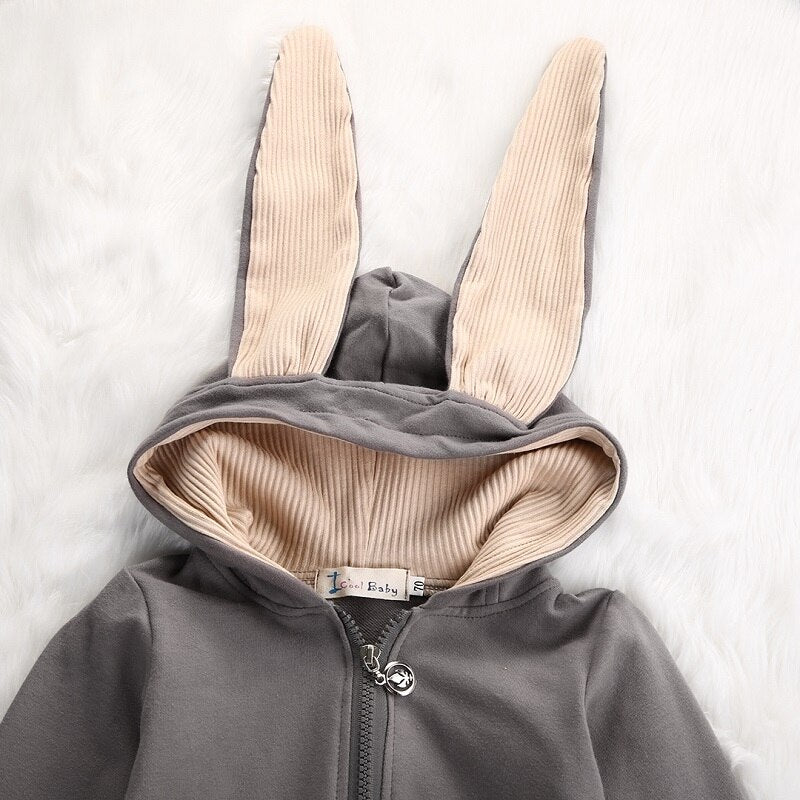 Cute Winter Newborn Baby Girl Boy Rabbit 3D Ear Romper Jumpsuit  Outfits Clothes - ebowsos