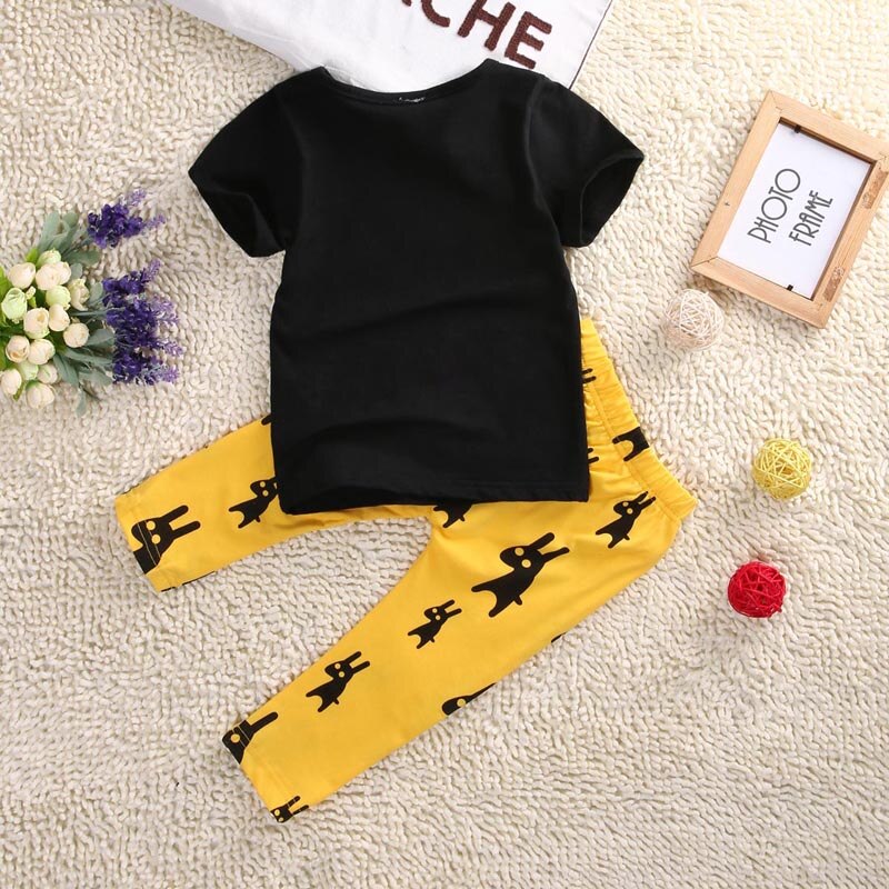 Cute newborn baby infant boys and children clothes t-shirt top + pants - ebowsos