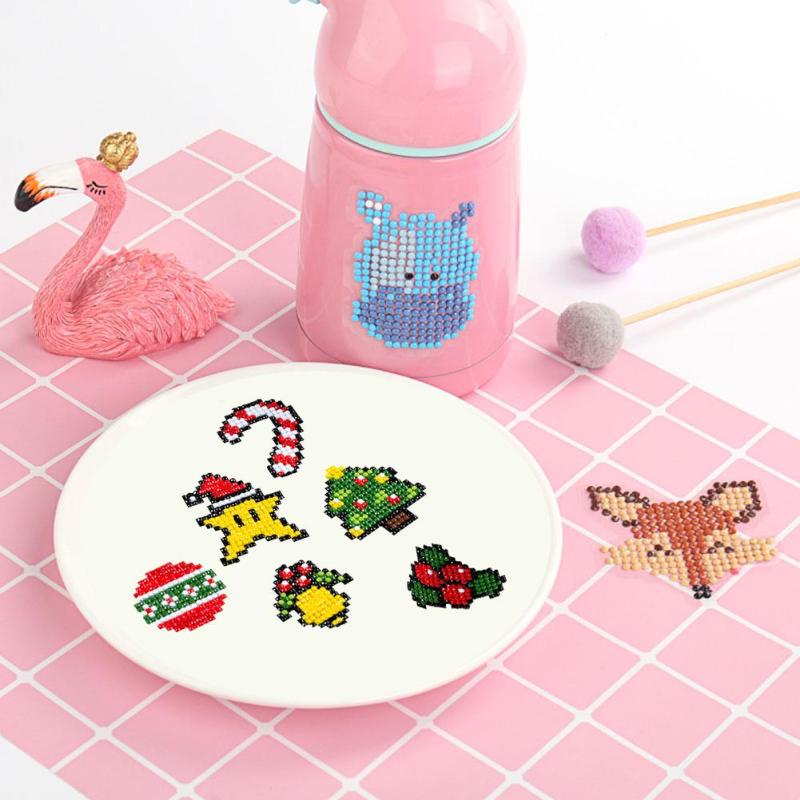 DIY Christmas Kids Round Diamond Stickers Full Drill Diamond Painting Kits - ebowsos