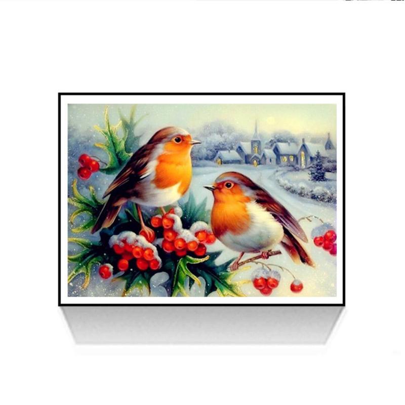 DIY Diamond Embroidery Painting Snow Birds Full Drill Mosaic Cross Stitch - ebowsos