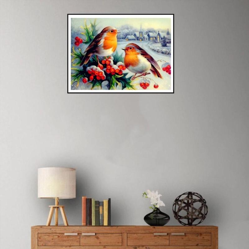 DIY Diamond Embroidery Painting Snow Birds Full Drill Mosaic Cross Stitch - ebowsos