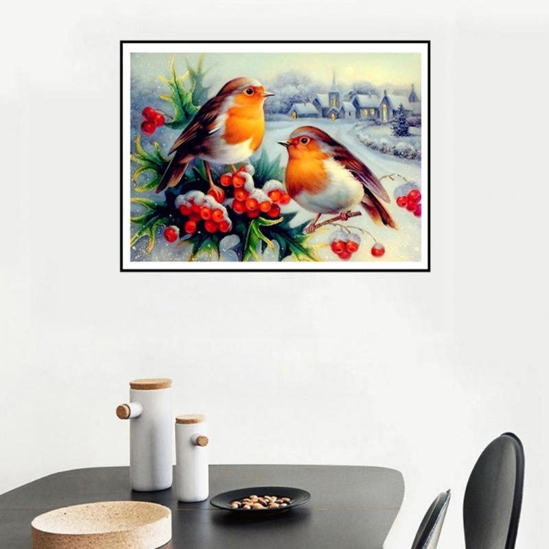 DIY Diamond Embroidery Painting Snow Birds Full Drill Mosaic Cross Stitch - ebowsos