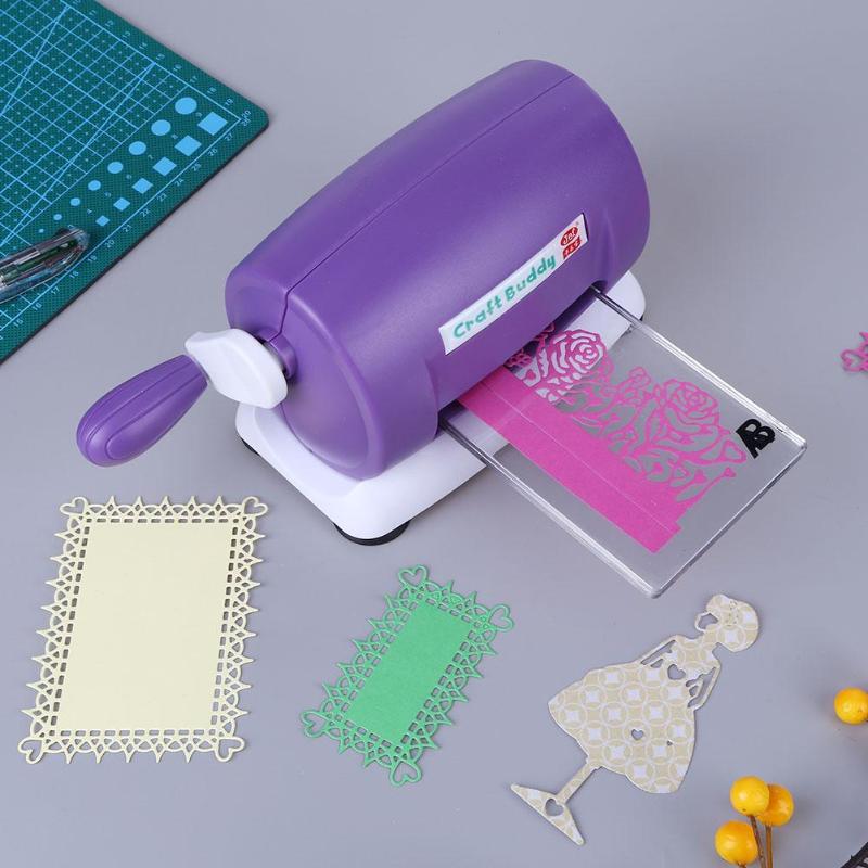 DIY Dies Cutting Embossing Machine Scrapbooking Dies Cutter Paper Card Die-Cut Machine Home Embossing Dies Tool Pink Purple - ebowsos