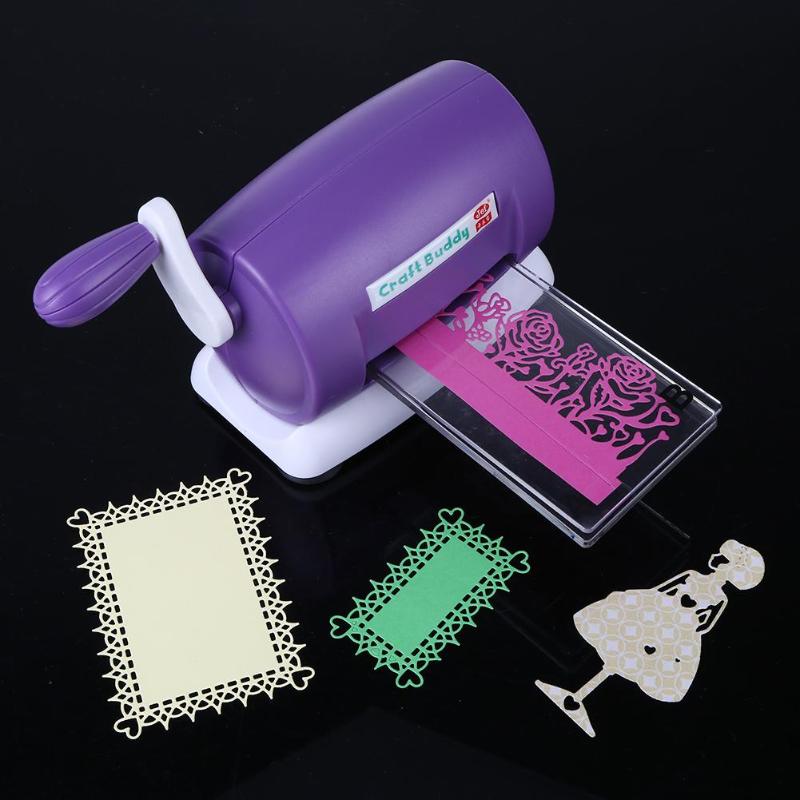 DIY Dies Cutting Embossing Machine Scrapbooking Dies Cutter Paper Card Die-Cut Machine Home Embossing Dies Tool Pink Purple - ebowsos