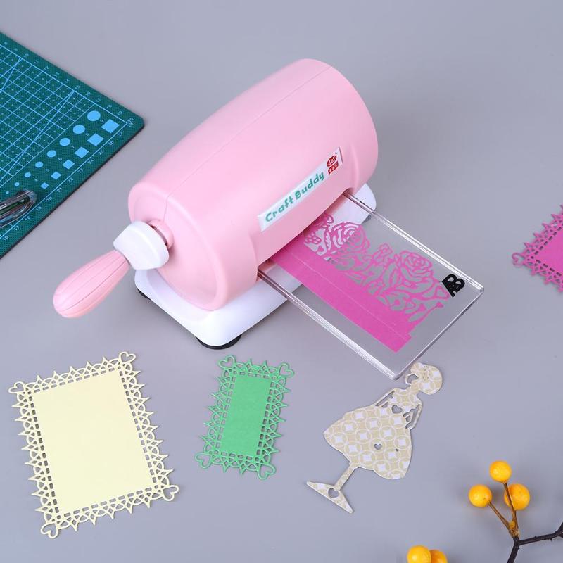 DIY Dies Cutting Embossing Machine Scrapbooking Dies Cutter Paper Card Die-Cut Machine Home Embossing Dies Tool Pink Purple - ebowsos