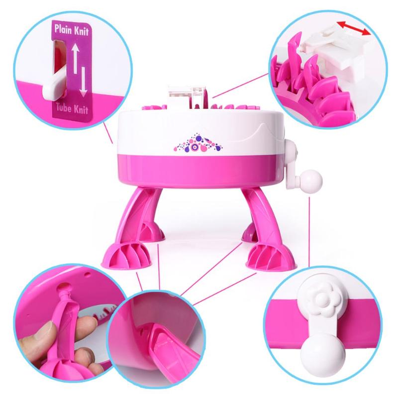 DIY Hand Knitting Machine Weaving Loom for Scarf Hat Kids Pretend Play Toys - ebowsos