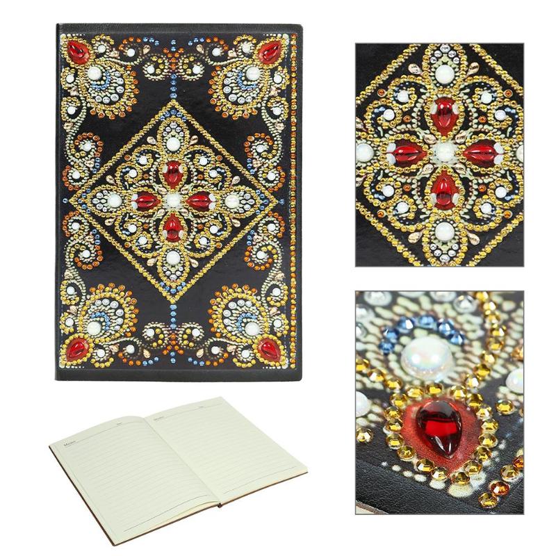 DIY Mandala Special Shaped Diamond Painting 60 Pages A5 Notebook Diary Book - ebowsos