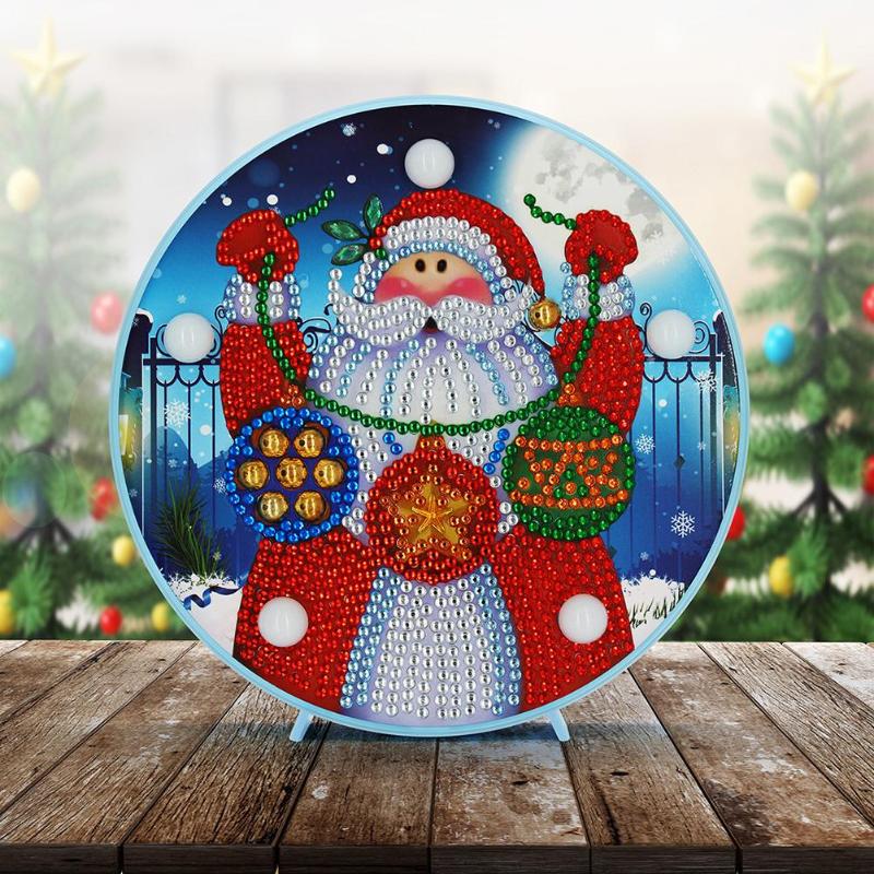 DIY Night Light LED Special Shaped Diamond Painting Personality Christmas Elk Snowman Ornament  Embroidery House Party Decor - ebowsos