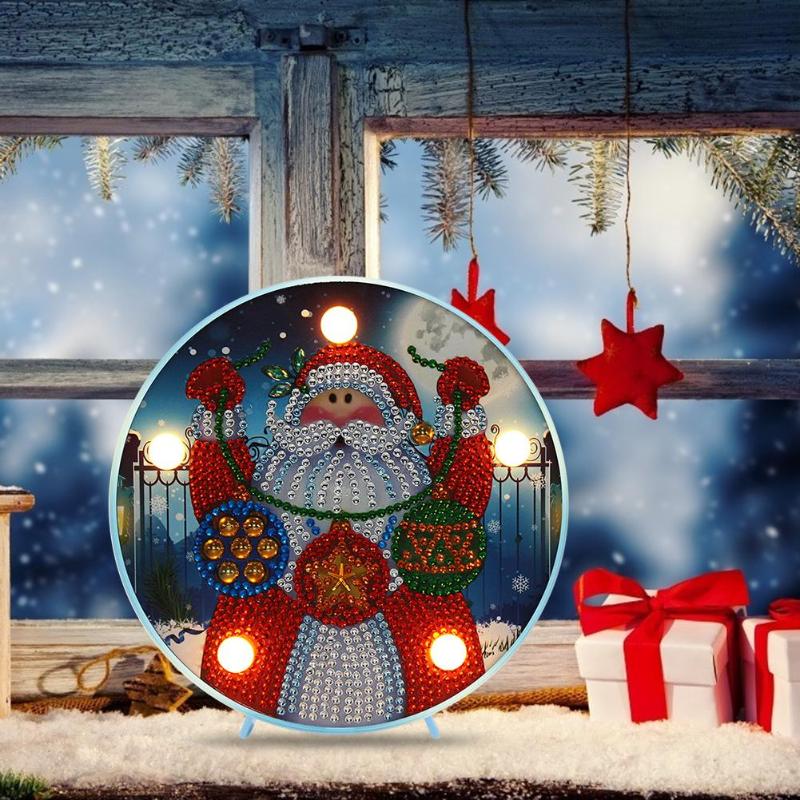 DIY Night Light LED Special Shaped Diamond Painting Personality Christmas Elk Snowman Ornament  Embroidery House Party Decor - ebowsos