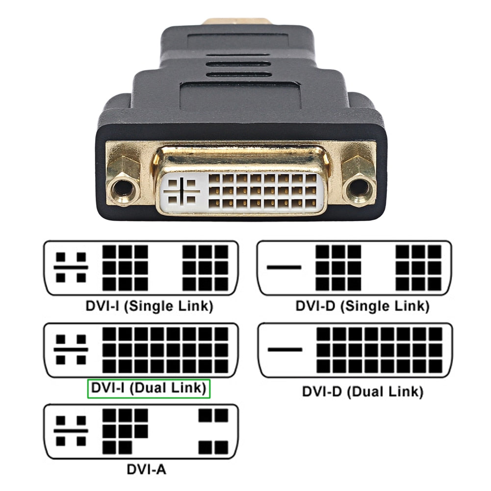 DVI-I Dual Link 24+5pin Female to HDMI Male Gold Plated Converter Adapter for HDTV DVD LCD - ebowsos